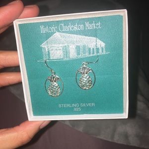 Sterling silver pineapple earrings